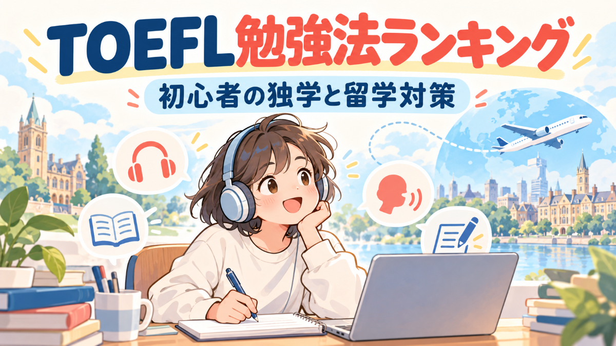 TOEFL勉強法ランキング｜初心者の独学と留学対策を詳しく解説